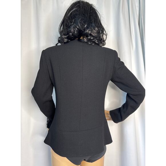 Vtg Albert Nipon pure wool black double breasted military style blazer Small - Picture 4 of 14